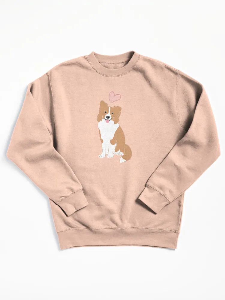 LOVE Red Border Collie Pullover Sweatshirt