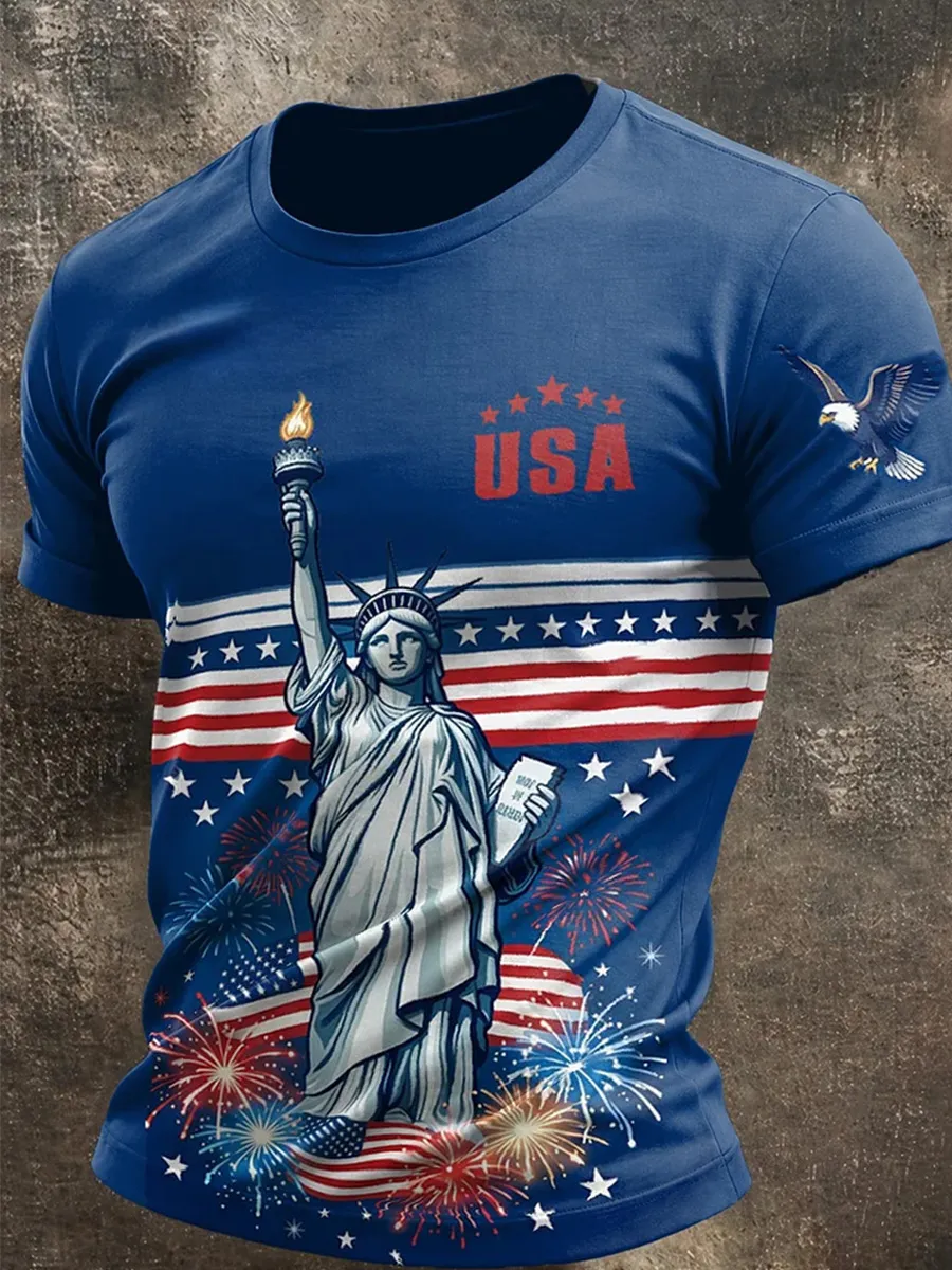Men's America 250th Anniversary Art Print Casual T-Shirt