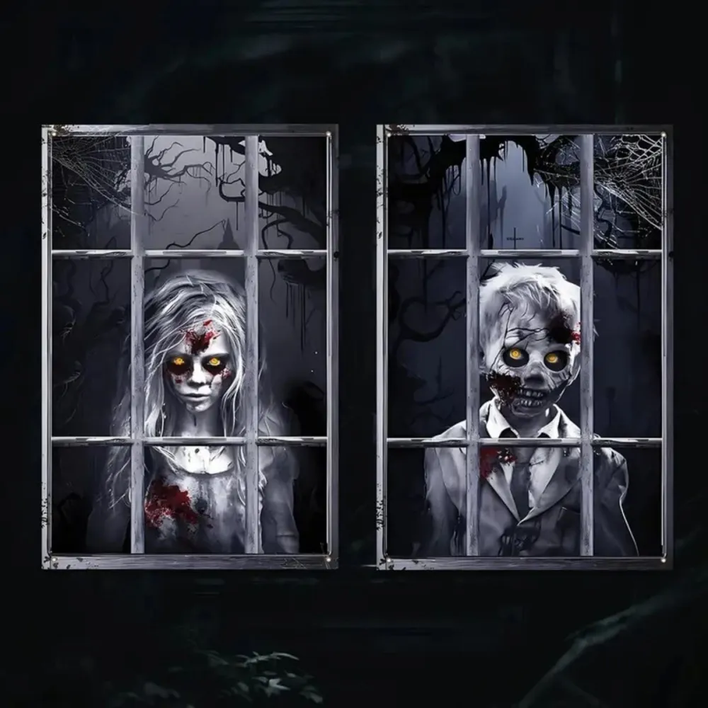 Halloween Horror-themed Window Decorations