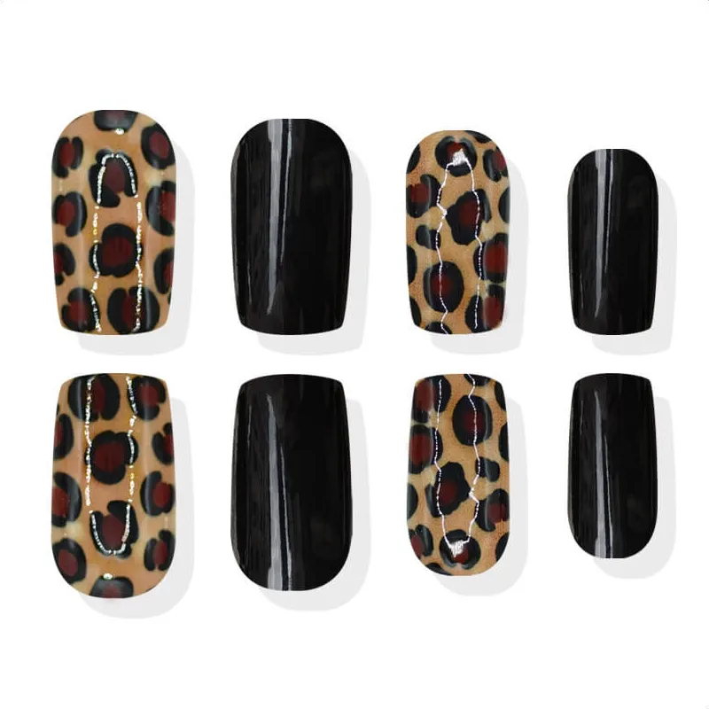 Nailhour 24Pcs Autumn Short Square Press On Nails