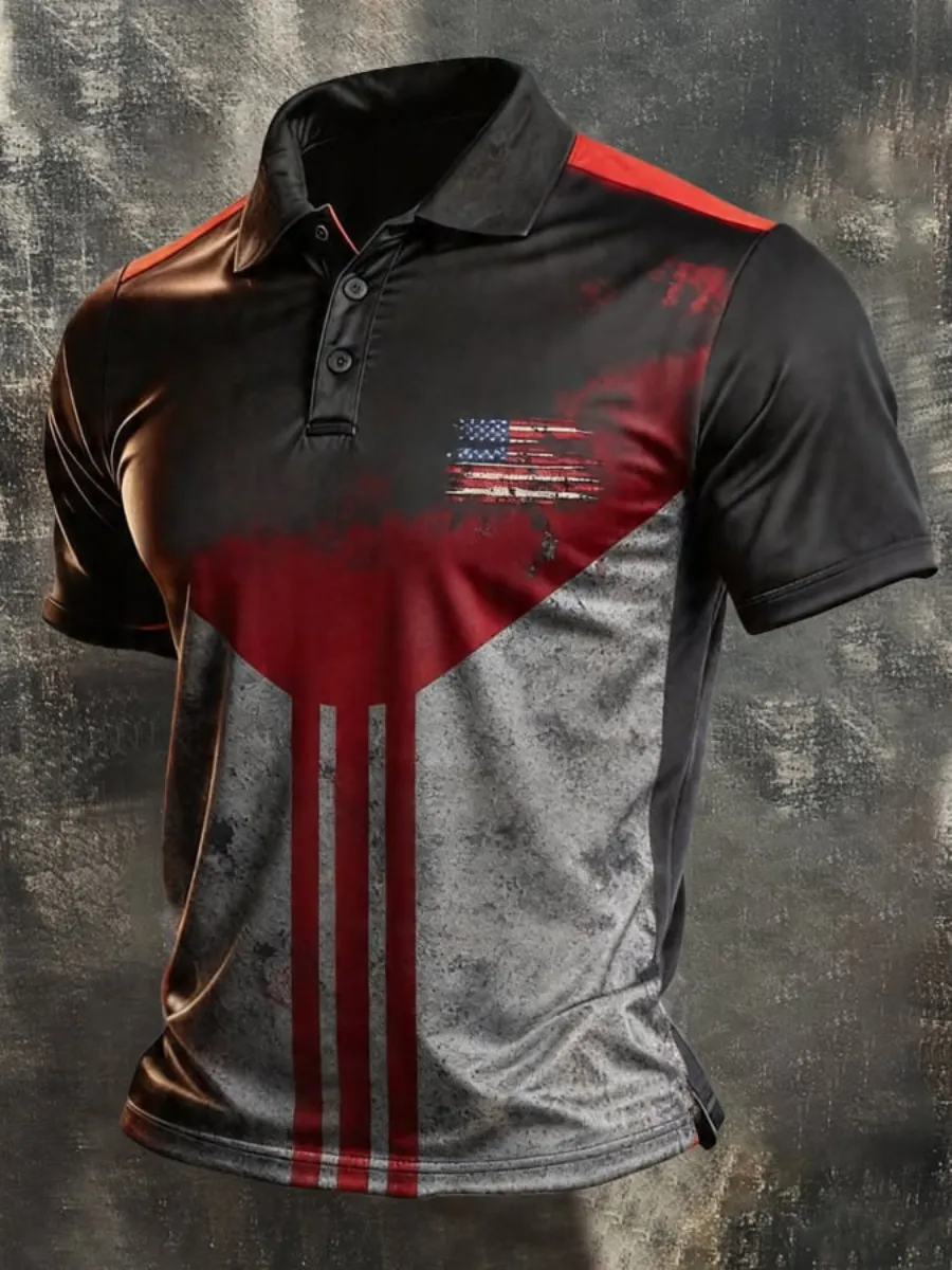 Men's 250Th Anniversary Printed Casual Polo Shirt