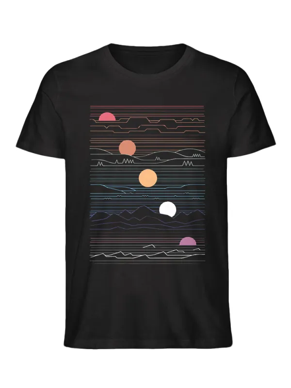 Sun Mountains Lines - 100% Cotton T-Shirt