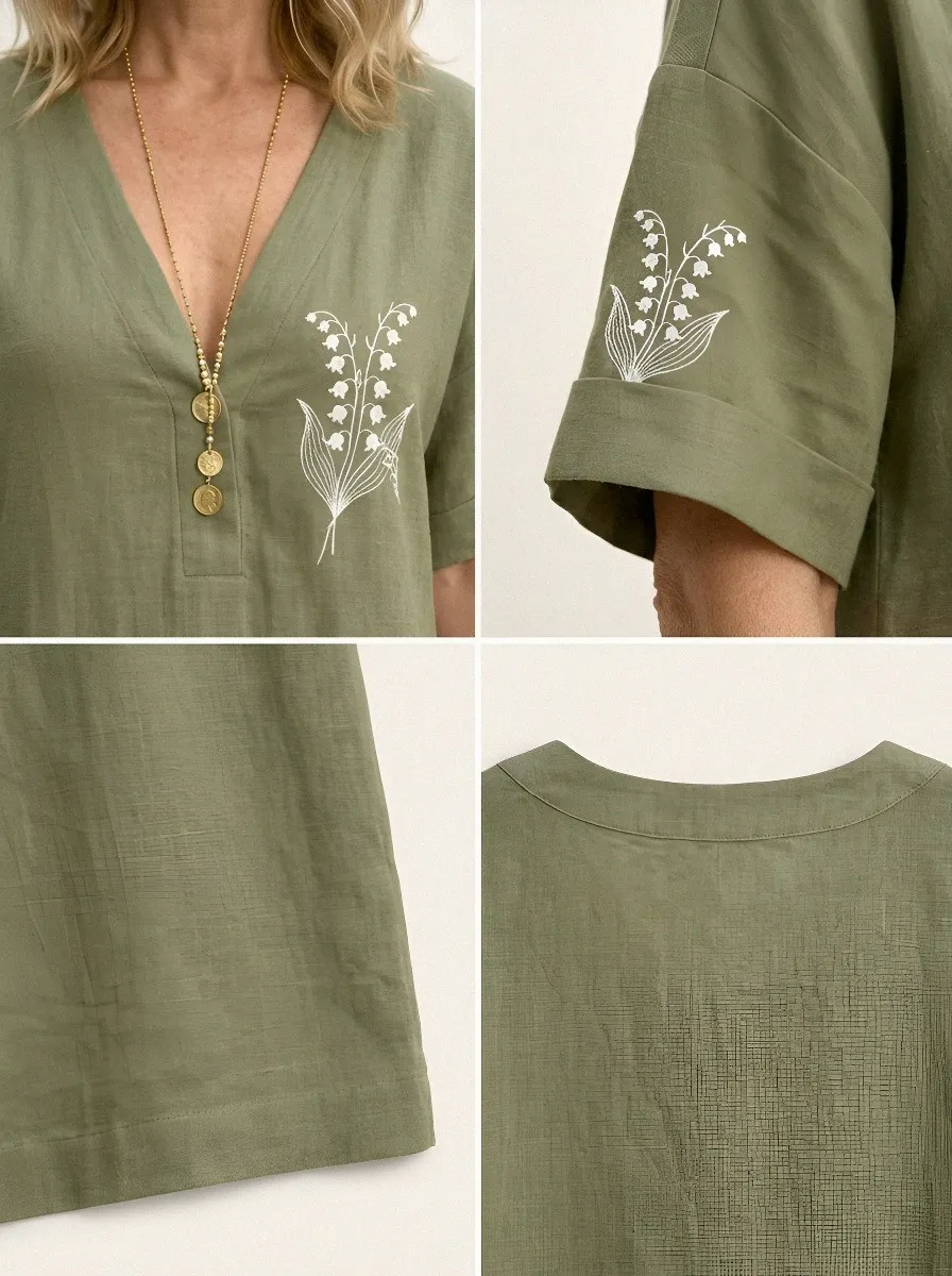 Women's Summer Vacation Lily of the Valley Printed Dress