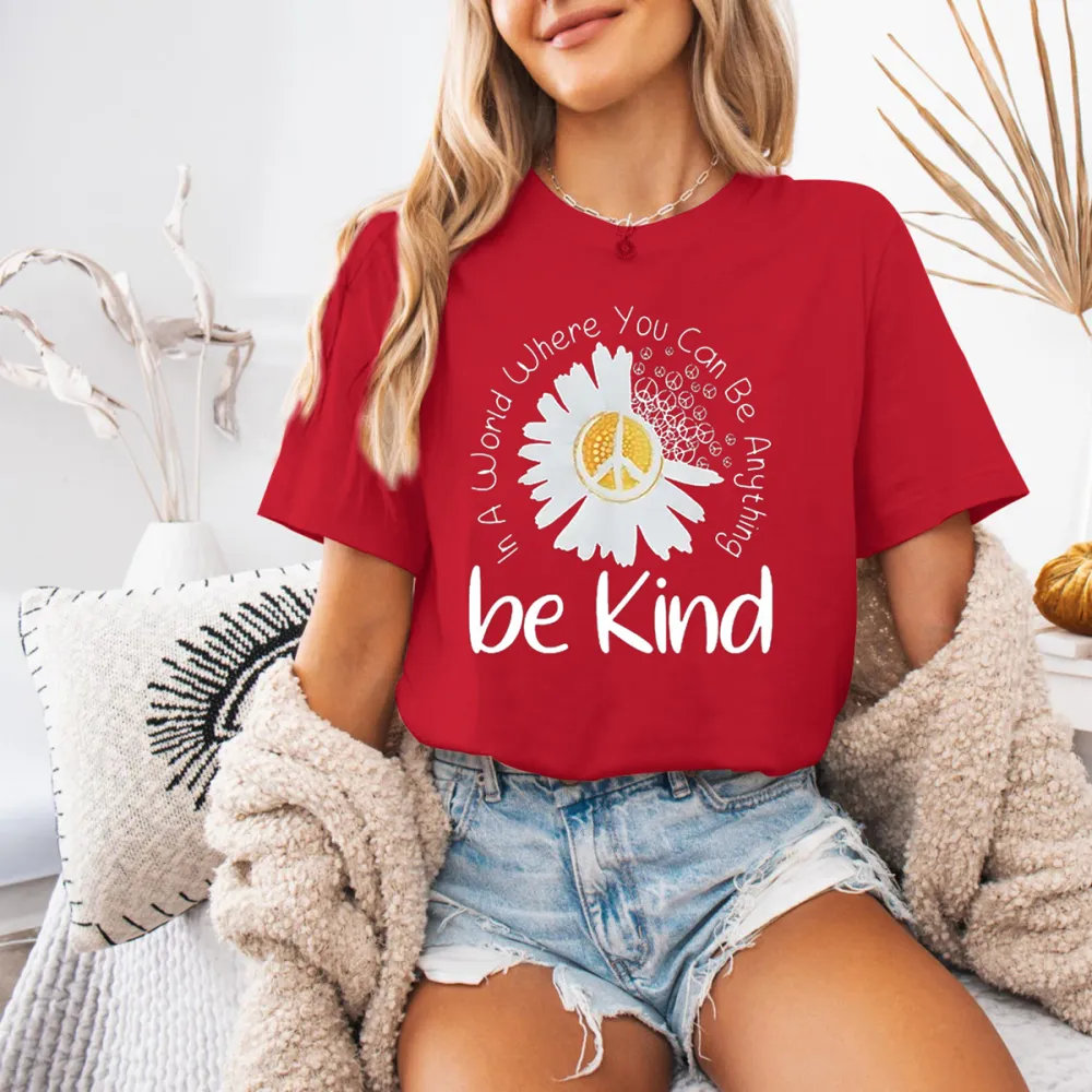Floral & Letter Printed Casual Short Sleeve T-Shirts