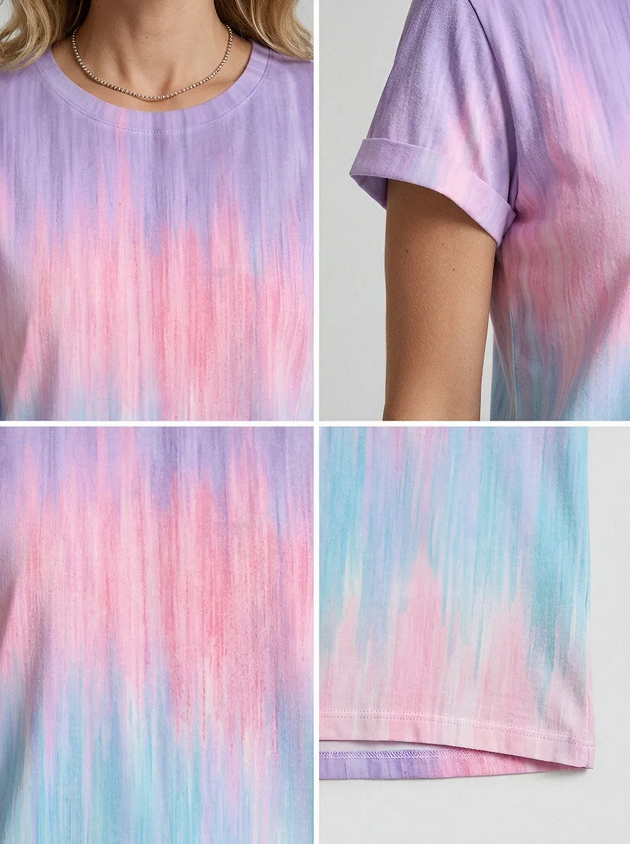 Women's Breast Cancer Awareness Pink Ribbon Gradient Printed T-shirt