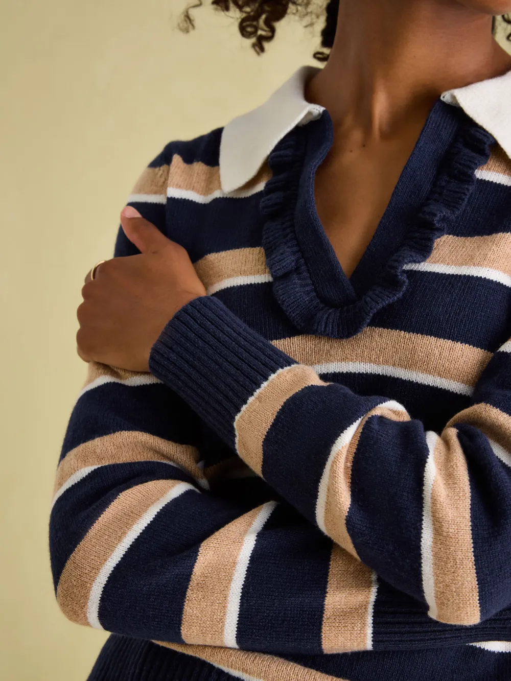 Striped V-Neck Striped Jumper