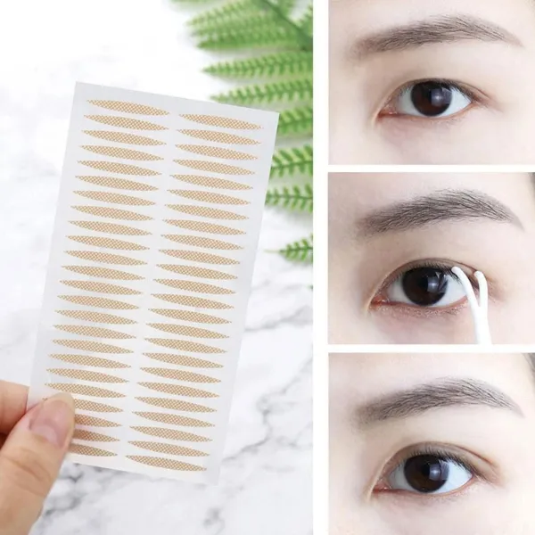 Ten-Piece Thickened And Widened Waterproof Lace Double Eyelid Stickers