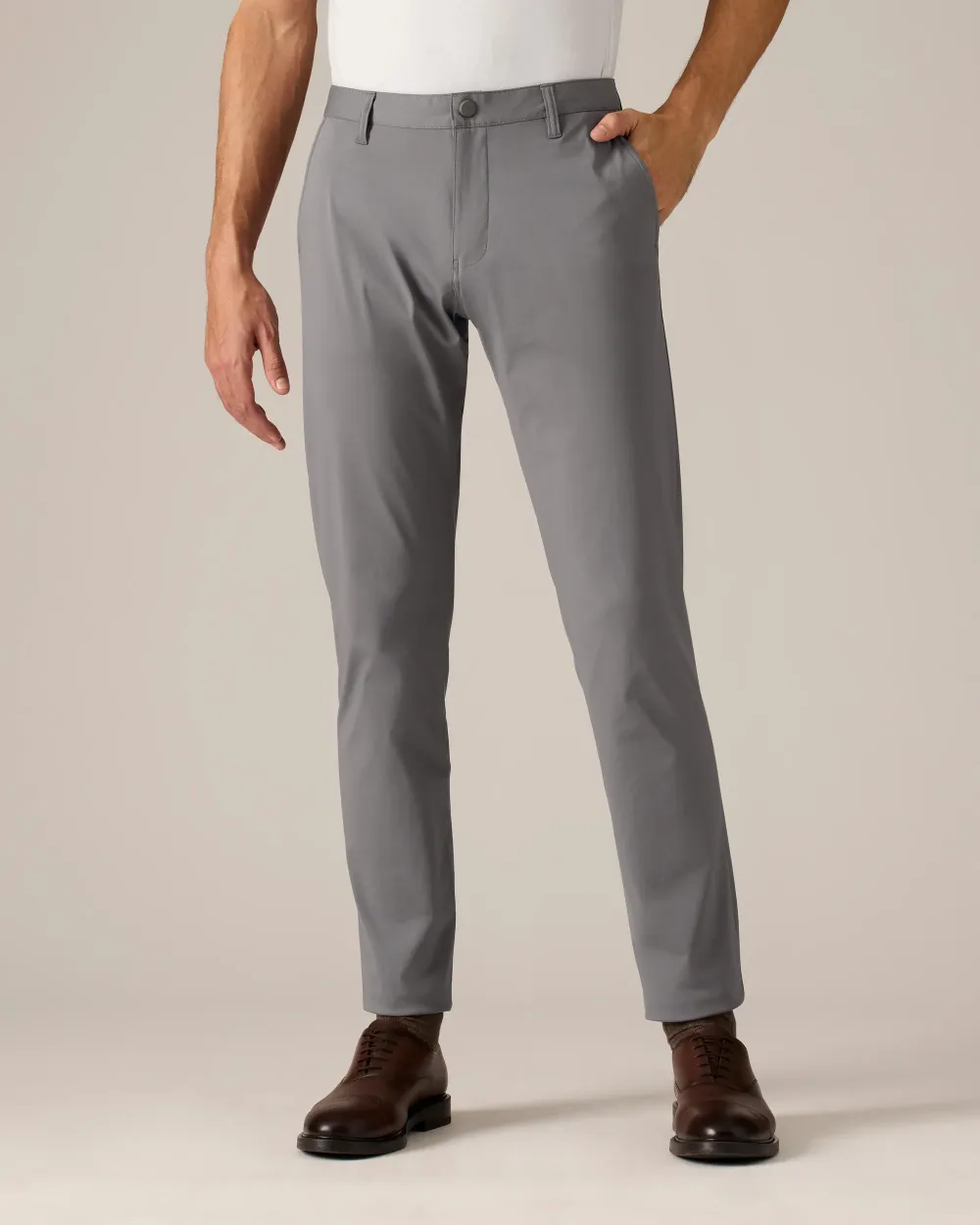 Classic Fit Flat Front Hidden Expandable Waist Pants