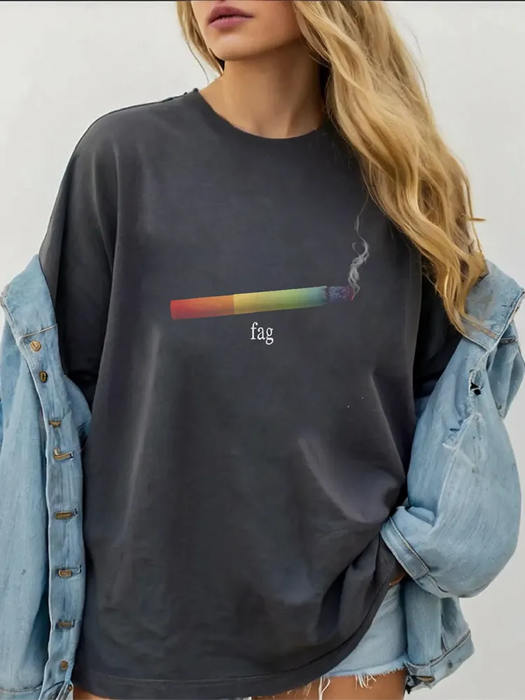 Women'S Fag Short Sleeve Round-Neck T-Shirt