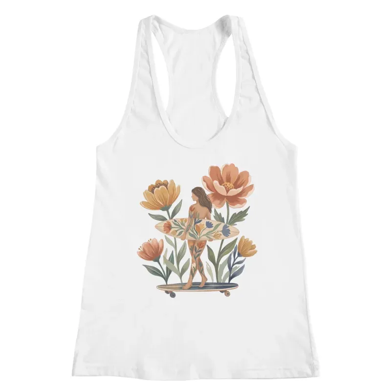 Boho Floral Surfer Girl Tank