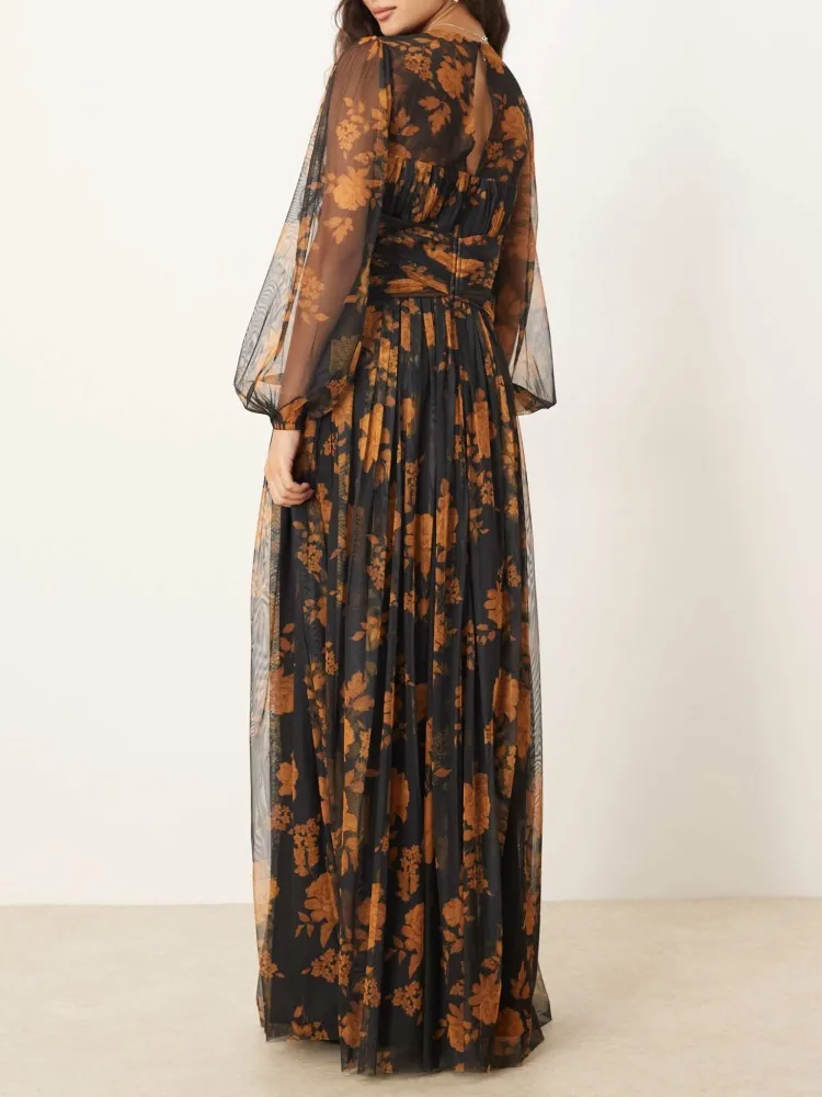 Ruched Waist Maxi Dress