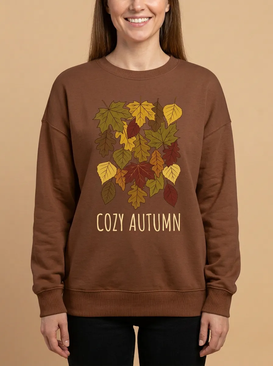 Rust Printed Women's Graphic Sweatshirt