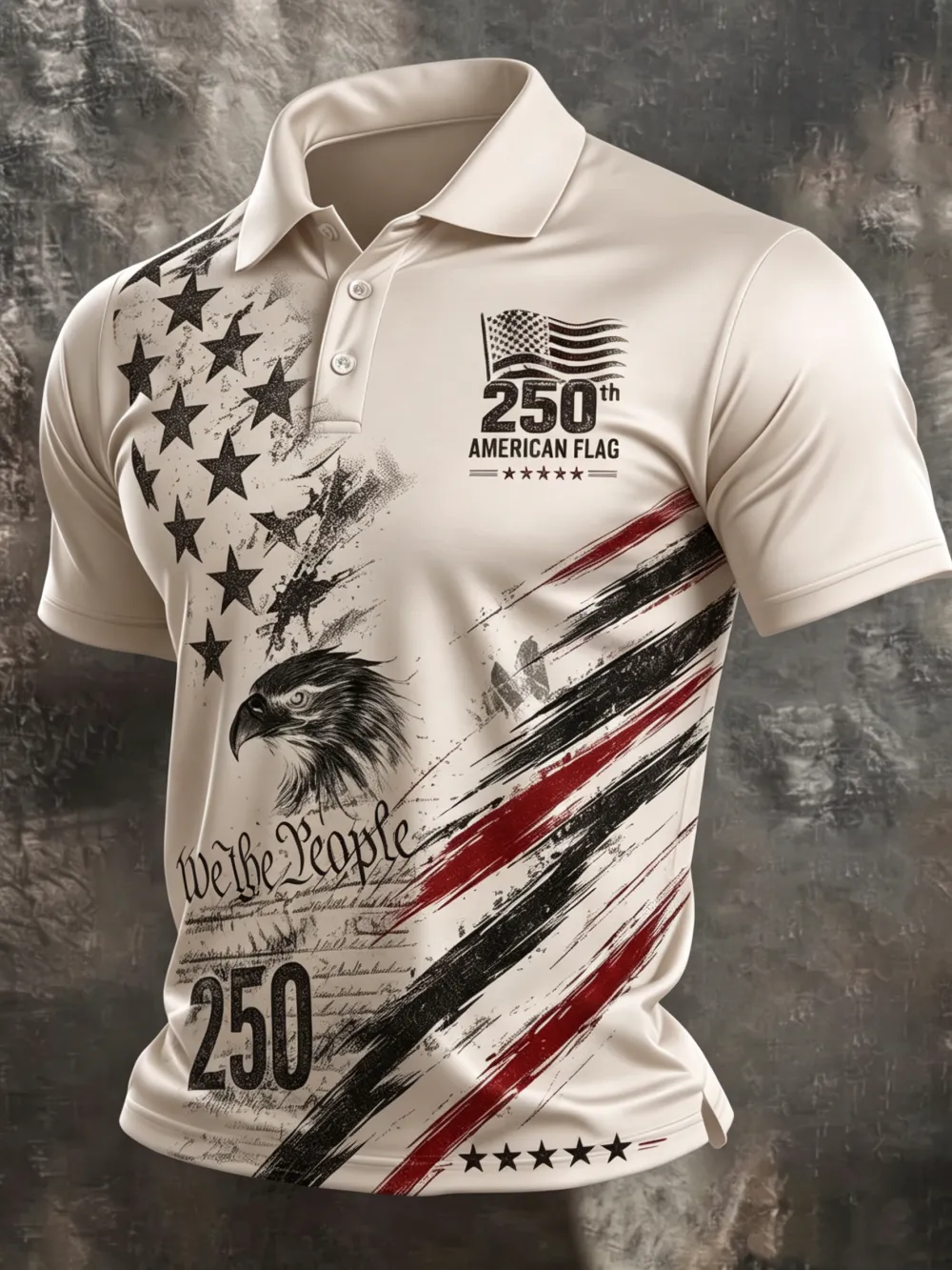 Men's 250th Independence Day Printed Collar Polo shirt