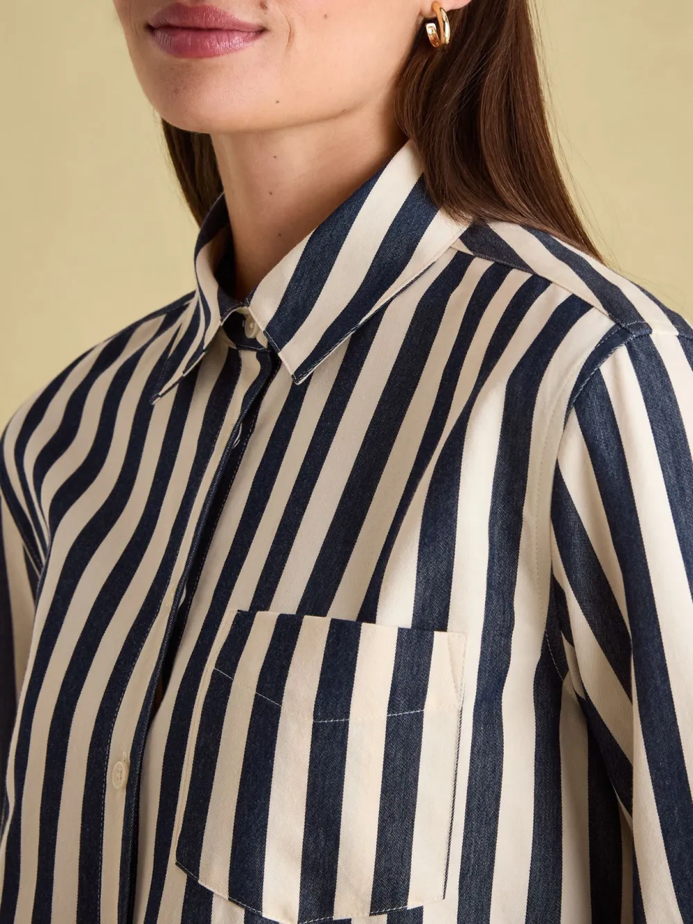 Green & Cream Stripe Shirt