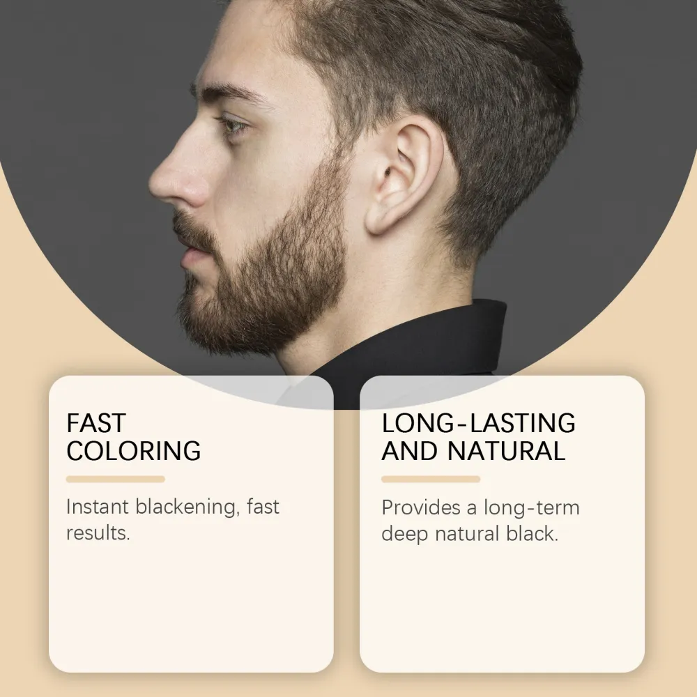 Black men's beard and eyebrow dye