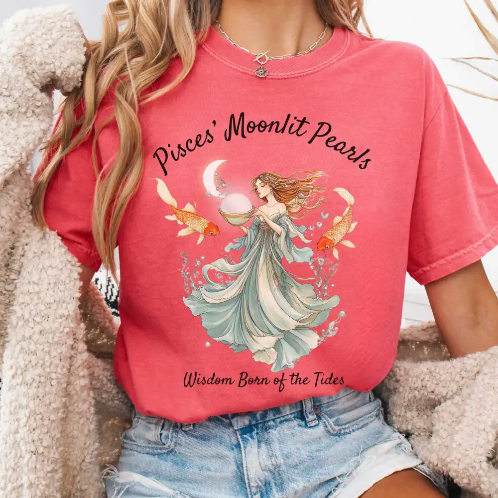 Pisces' Moonlit Pearls Zodiac Shirt