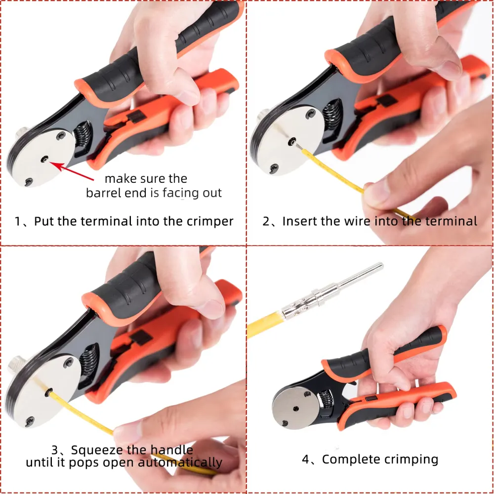 4 Way Indent Ratcheting Crimper