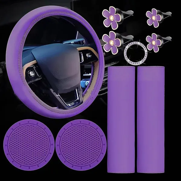 Purple Soft Silicone Steering Wheel Cover