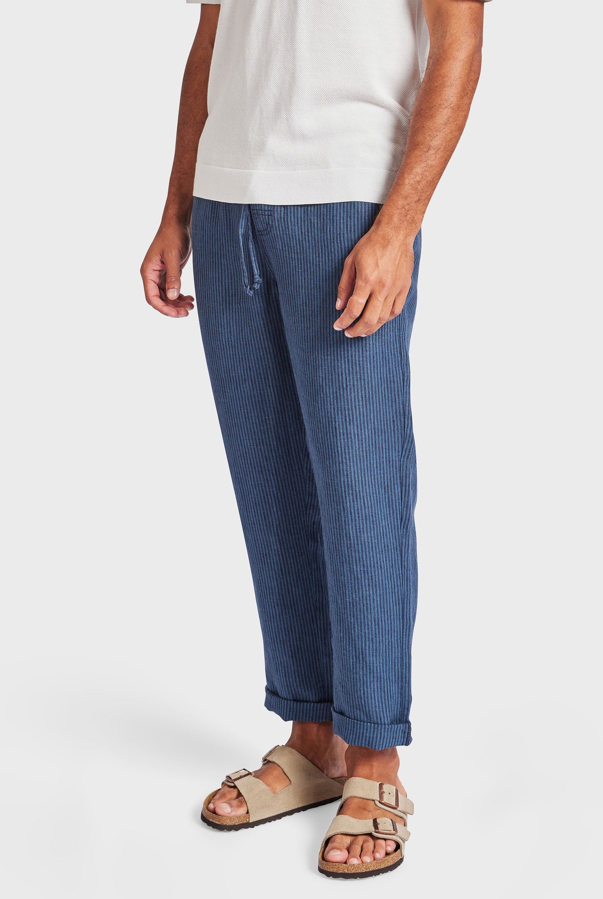Riviera Linen Pant- Bluegrass/navy