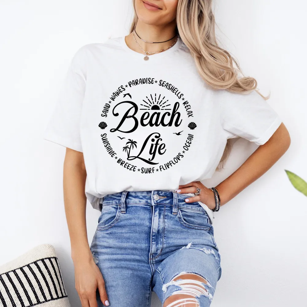 Stylish Phrase Printed Short Sleeve T-Shirts
