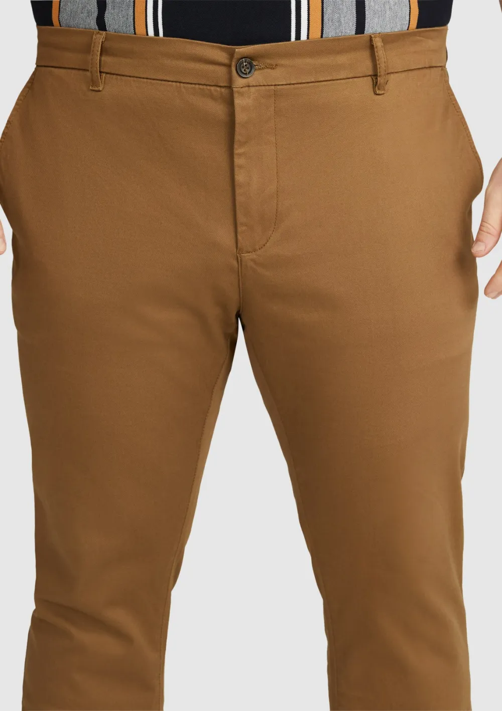Cotton Cuffed Stretch Chino Pants