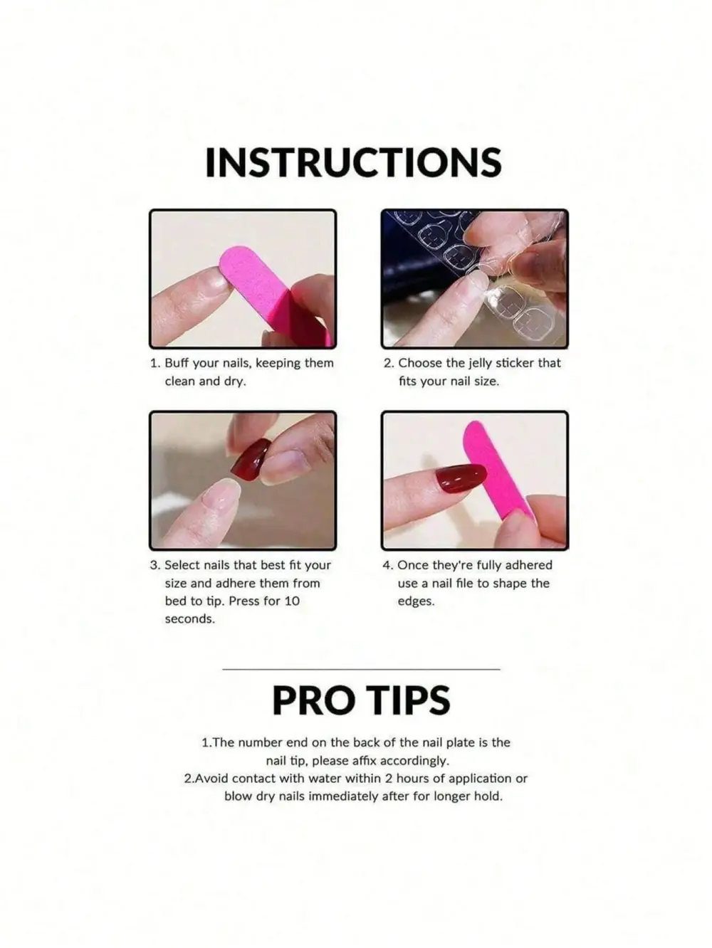 Nailhour 10Pcs Handmade Medium Duck Hand-Painted Zebra Patter Press On Nails