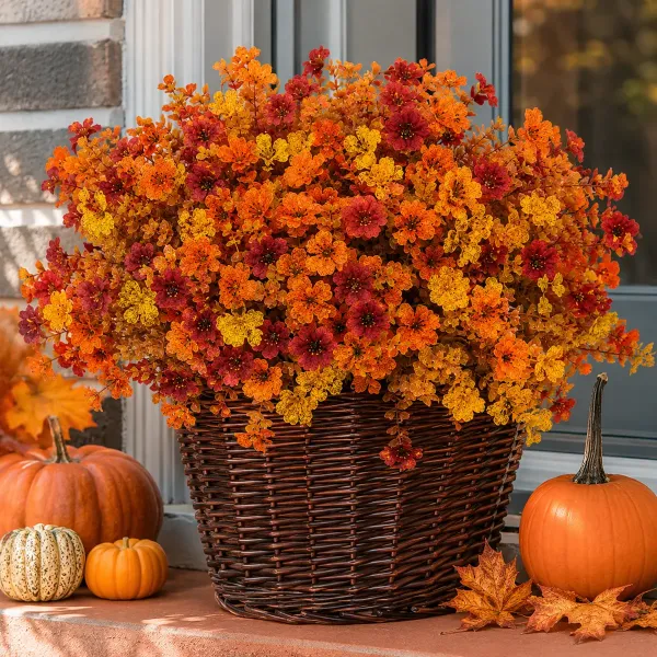Fall Artificial Flower Halloween for Home Garden Party Wedding Decor (6/12/24Pcs/Set)