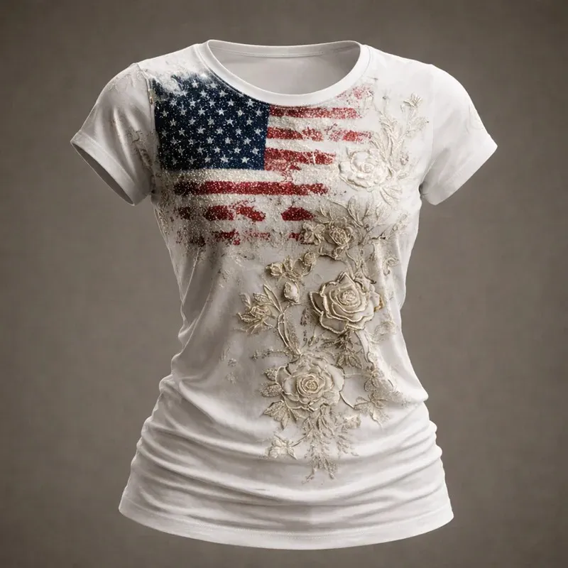 US 250th Anniversary Art Print Casual T-Shirt