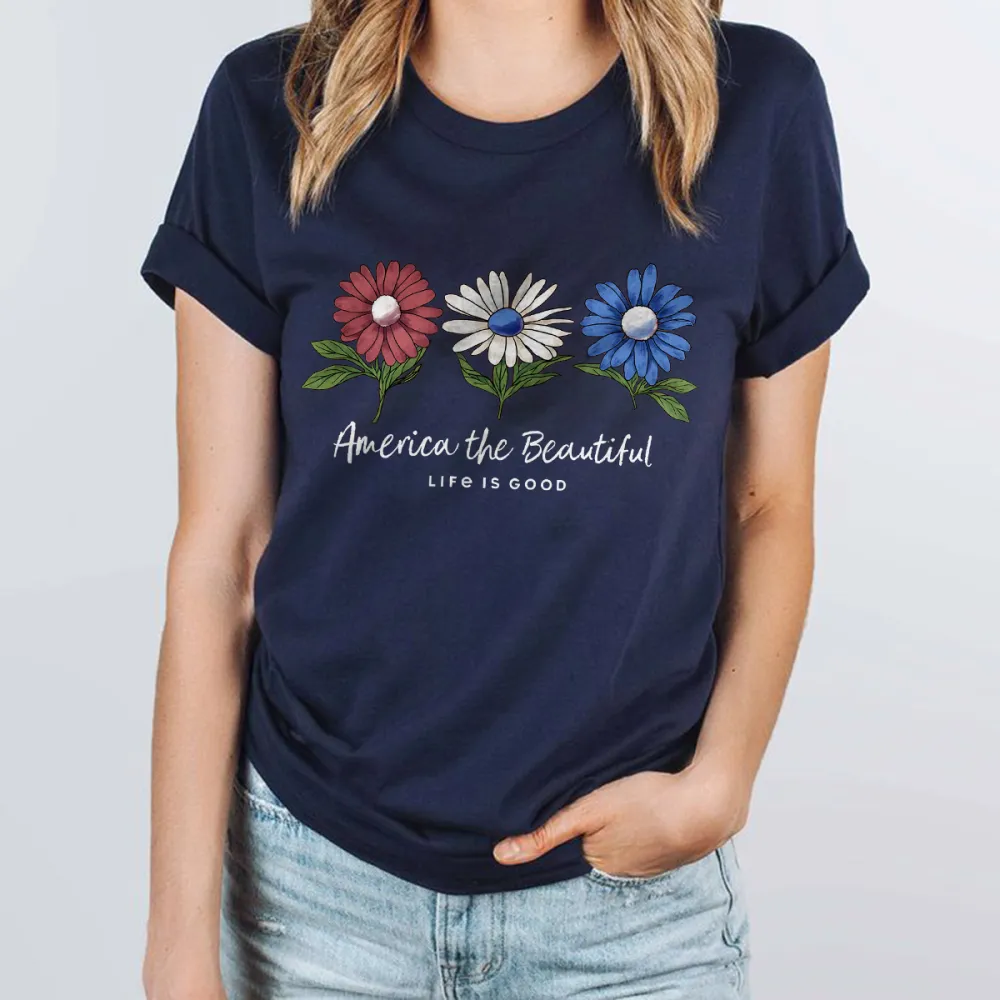 Slogans And Daisy Patterns Casual T-Shirts