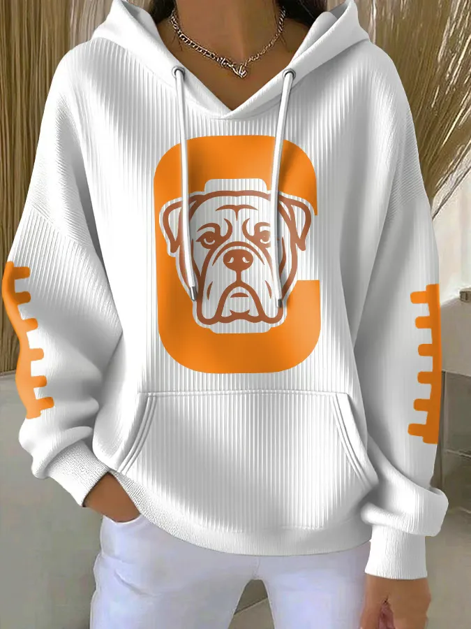 Dogs Printed Casual Hoodies with Pockets