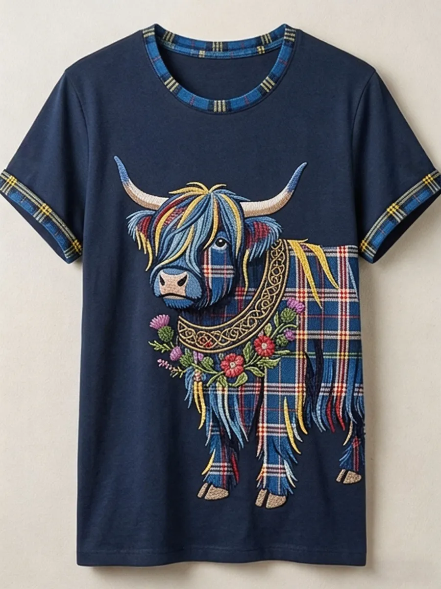 Highland Cattle Art Men's Casual T-Shirt