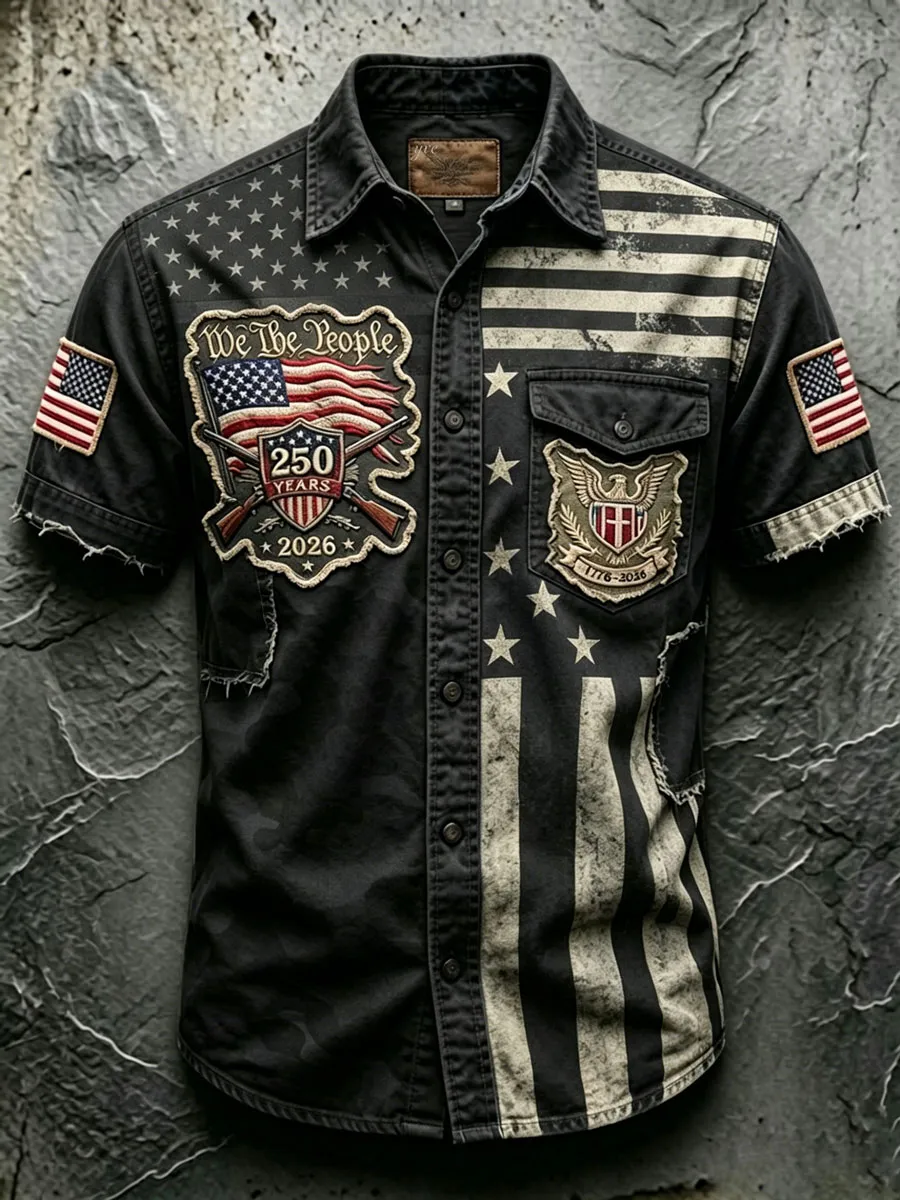 Men'S 250Th Anniversary National Faith Print  Shirt