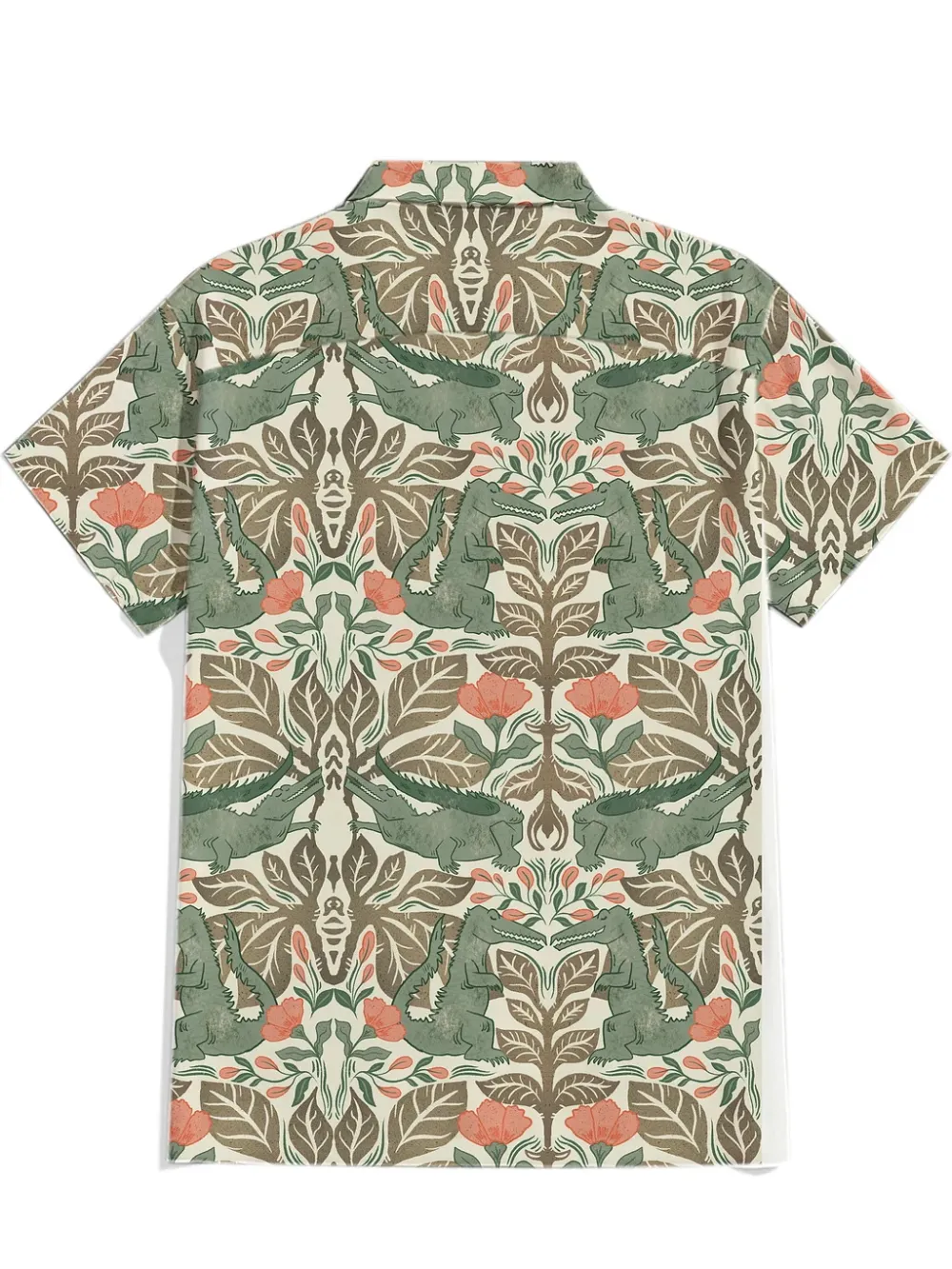Happy Crocodiles Green - 100% Cotton Cuban Collar Shirt