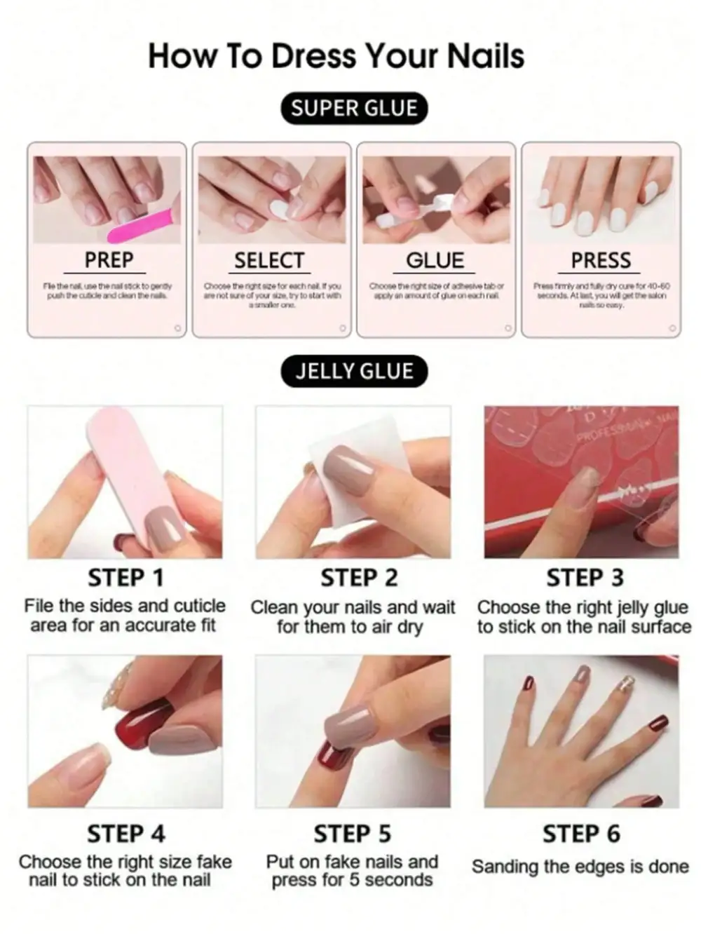 Nailhour 30Pcs French Medium Almond Daily Cat Eye Press On Nails