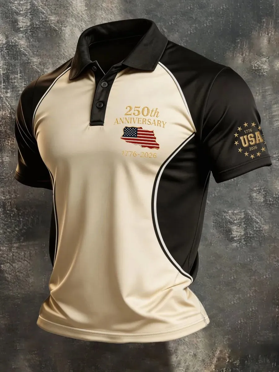 Men's American Flag 250th Vintage Polo