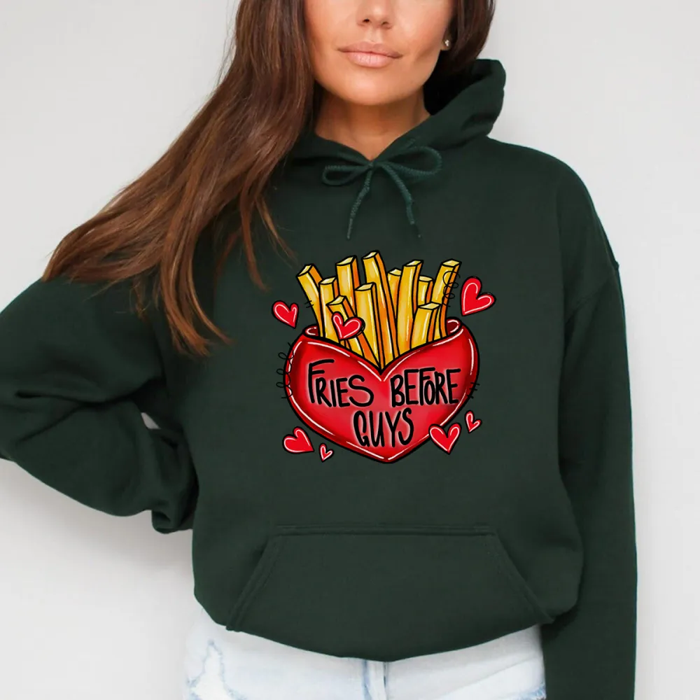 A Red Heart Filled With Fries Sweatshirts