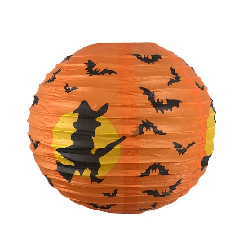 2026 Halloween Pumpkin Paper Lantern Decorations Party Setup（26*26*0.3CM)