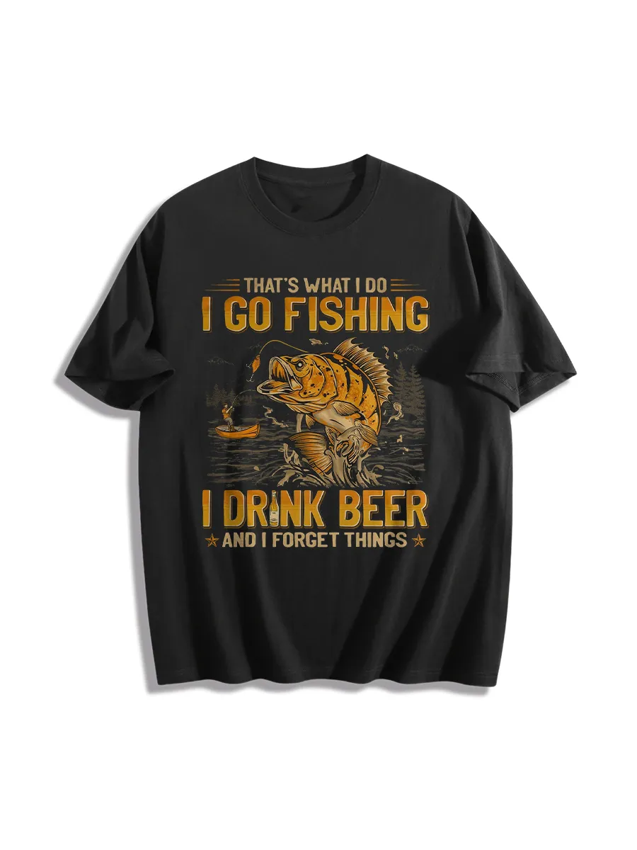Fishing And Beer Lifestyle Graphic T-Shirt