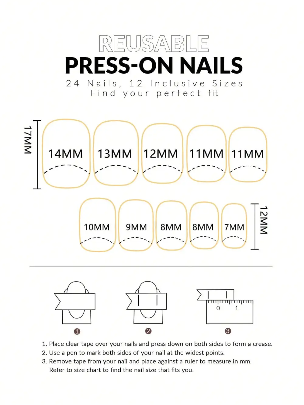 Nailhour 24Pcs French Short Square Starfish Ocean Press On Nails
