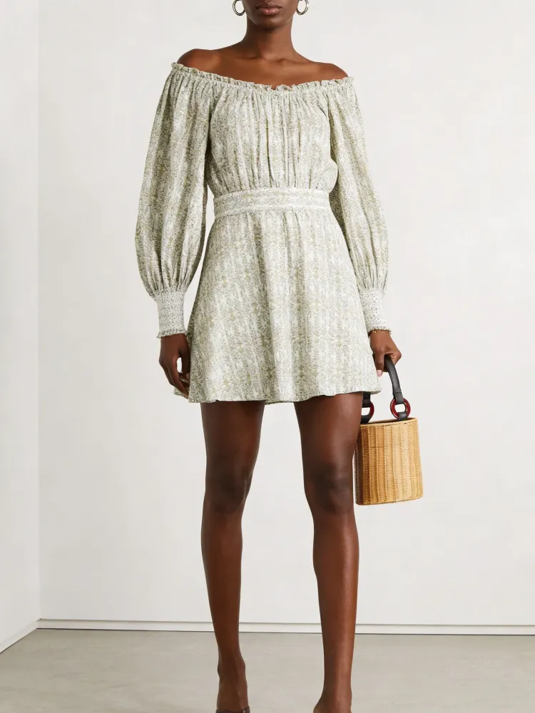 Casual Printed Long Sleeve Mini Dress