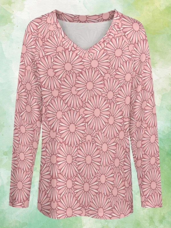 Retro Daisy Long Sleeve T-Shirt