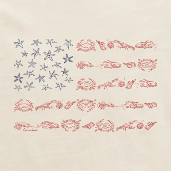 Women's Cotton American Flag Crusher Tee