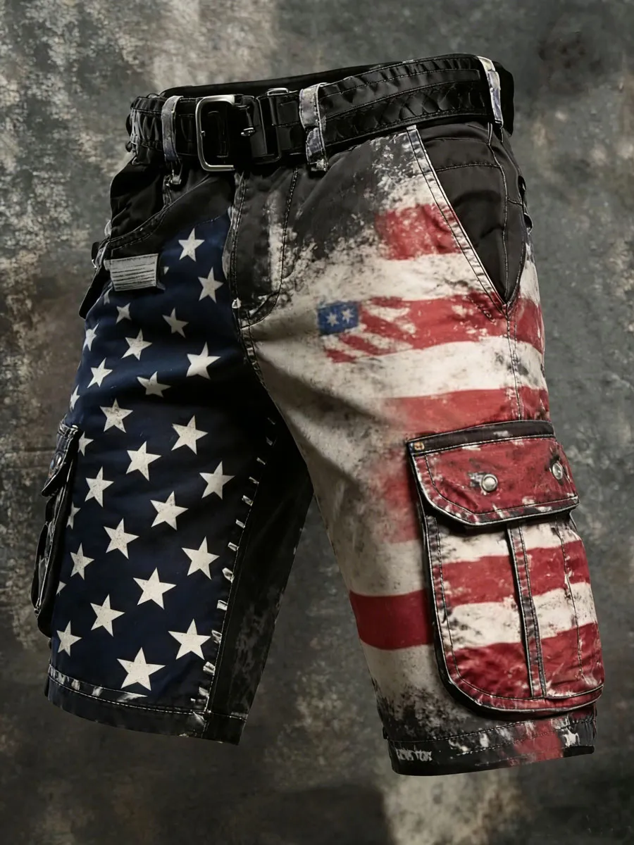 Men'S  Casual American 250Th Anniversary  Cargo Shorts