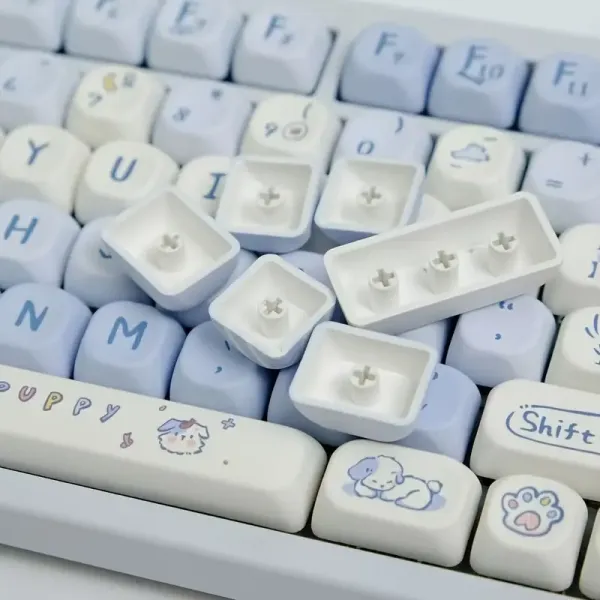 Height Mechanical Keyboard Caps with Playful Puppy