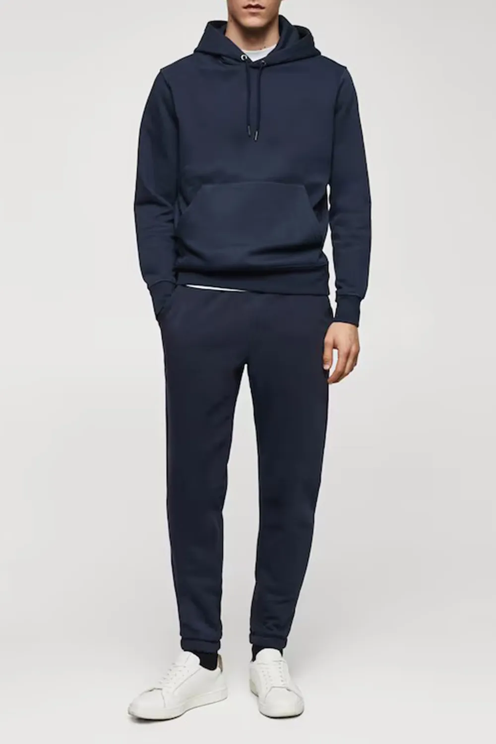 Solid Color Front Pocket Casual Hoodies