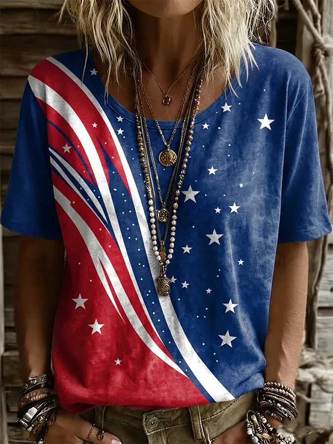 Women's USA 1776-2026 Print Casual T-Shirt