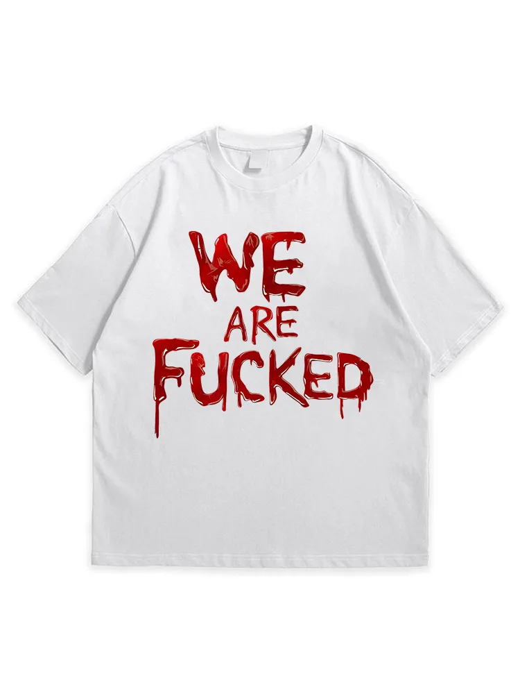 Men'S Halloween WE ARE FUCKED Leisure Simple Round Neck Top Tshirt
