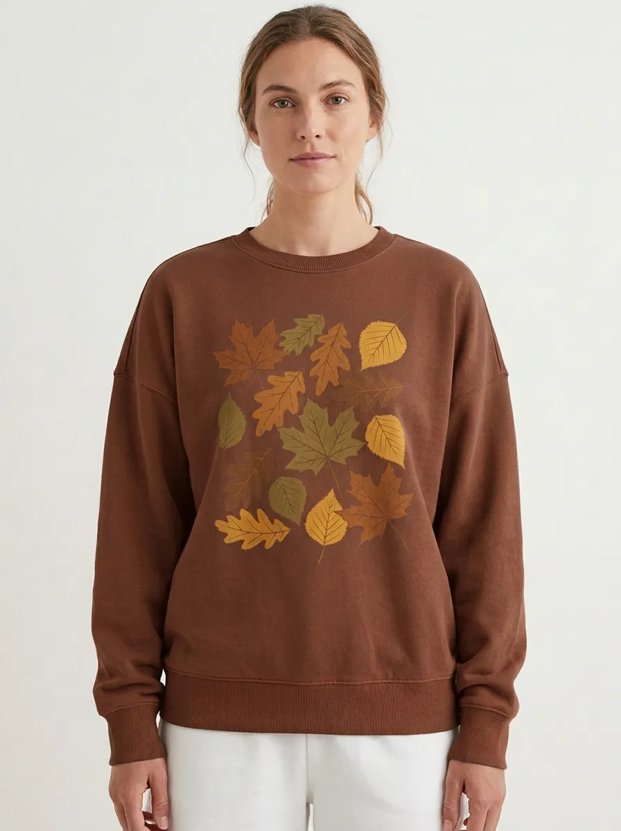 Relaxed   Rust Printed Women's Graphic Sweatshirt
