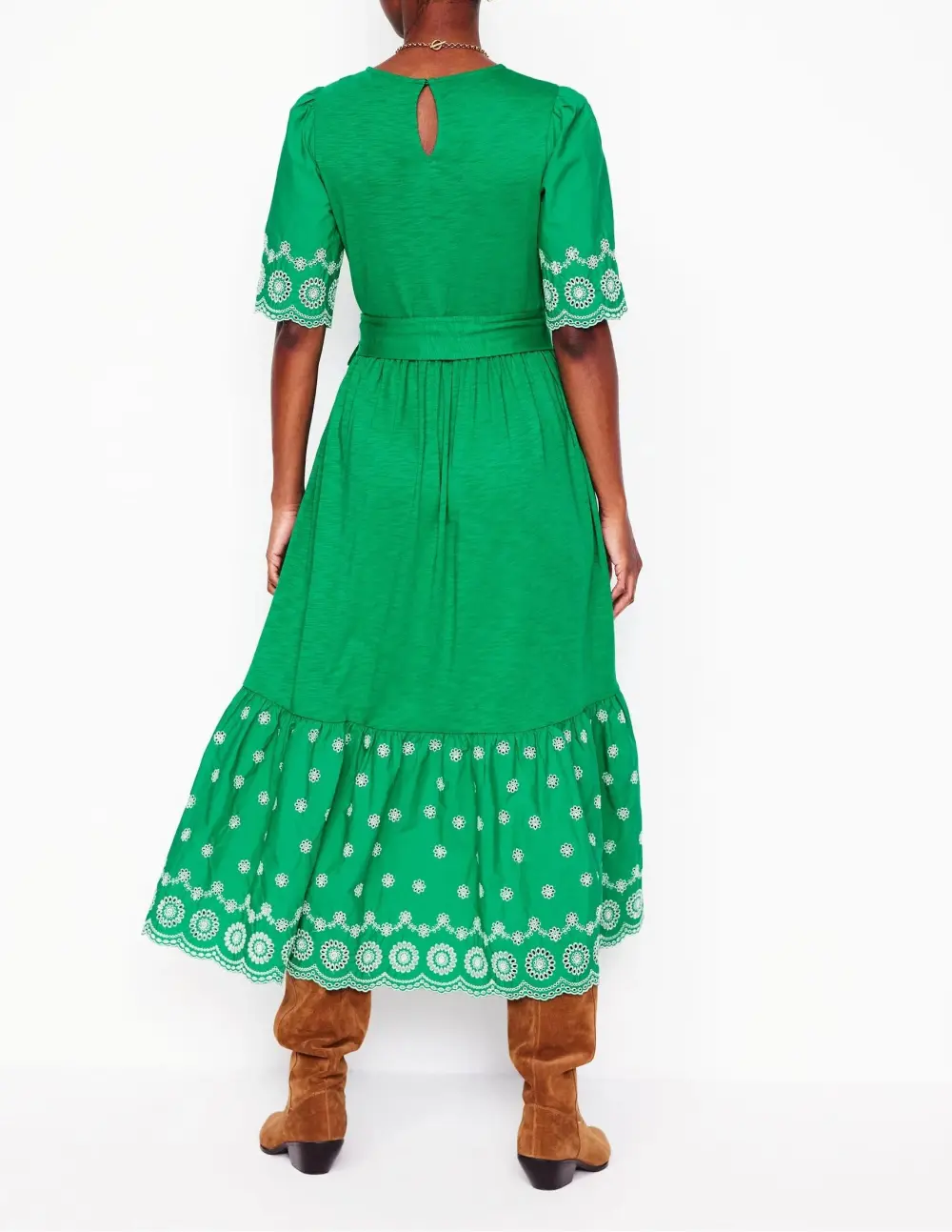 Isabel Broderie Mix maxi Dress