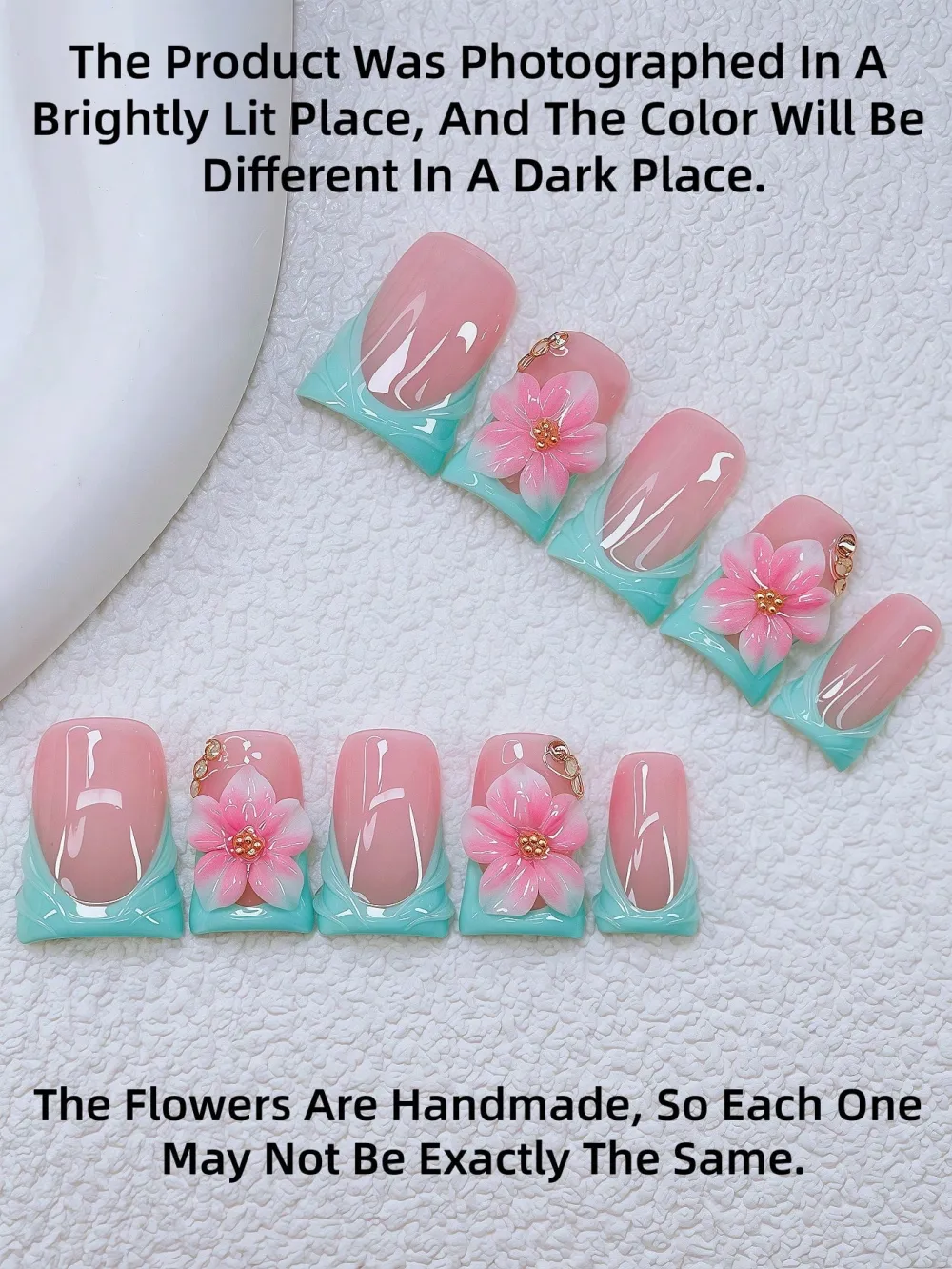 Nailhour Handmade 10pcs Chic Duckbill Press On Nails